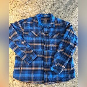 Stio Blue and Brown Plaid Shirt